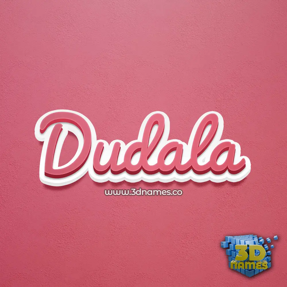 dudala in Red Scribble style - 3D name wallpaper