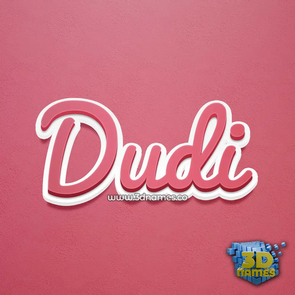 dudi in Red Scribble style - 3D name wallpaper