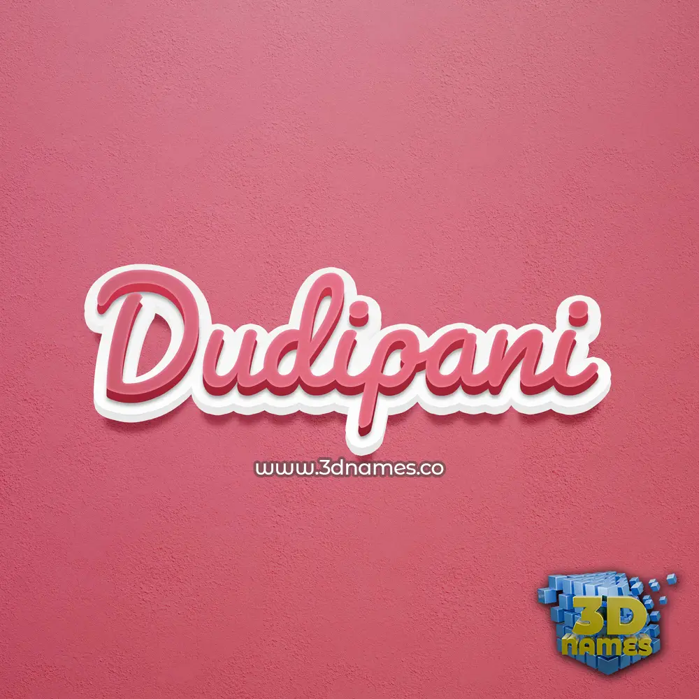 dudipani in Red Scribble style - 3D name wallpaper