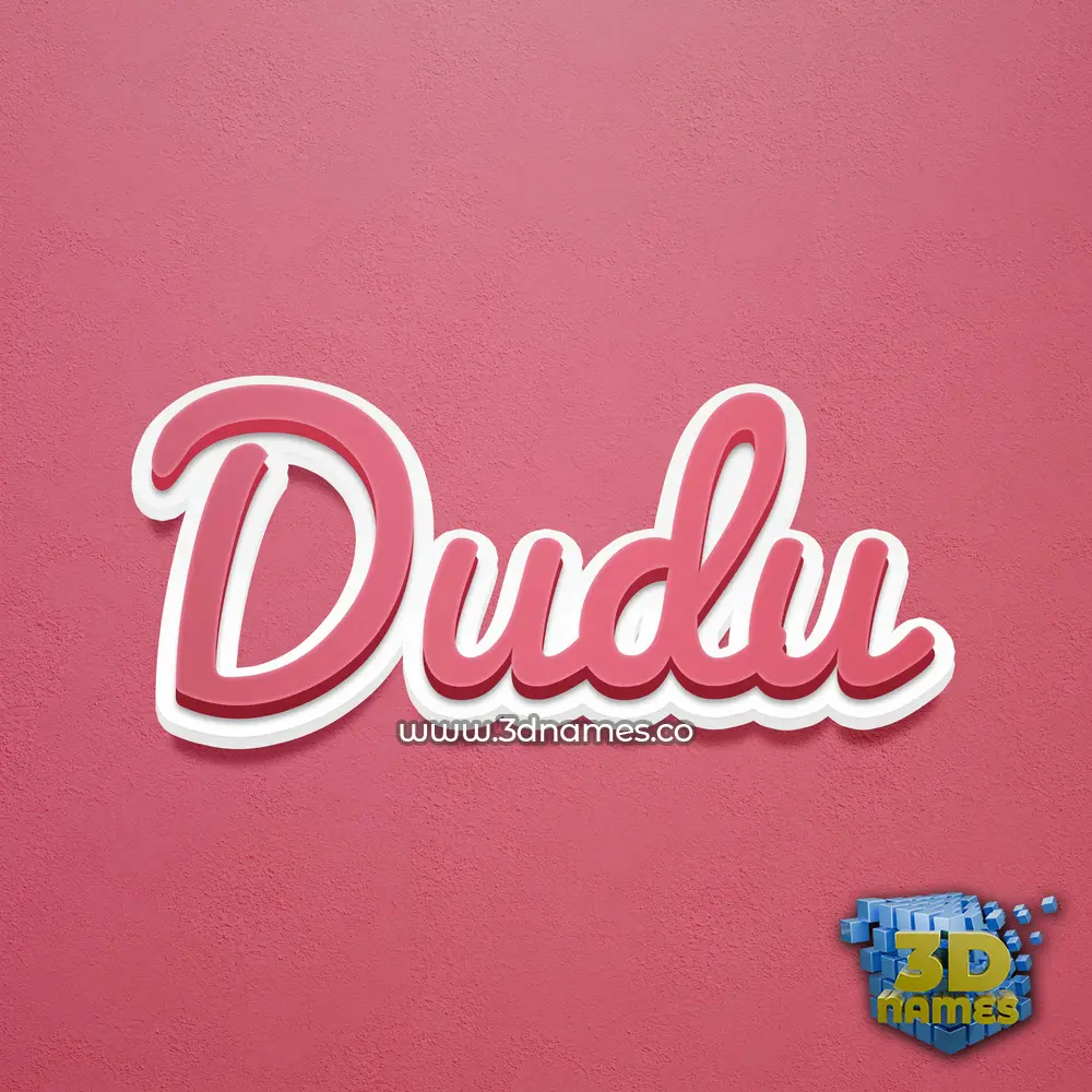dudu in Red Scribble style - 3D name wallpaper