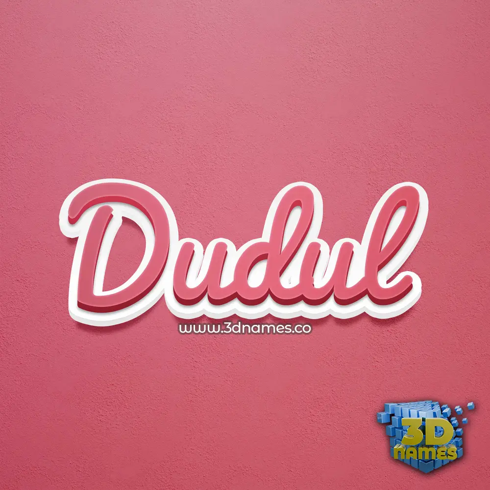 dudul in Red Scribble style - 3D name wallpaper