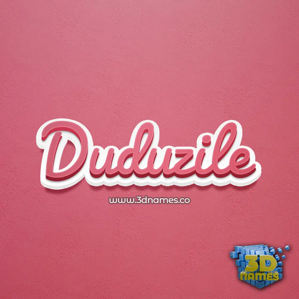 duduzile in Red Scribble style - 3D name wallpaper