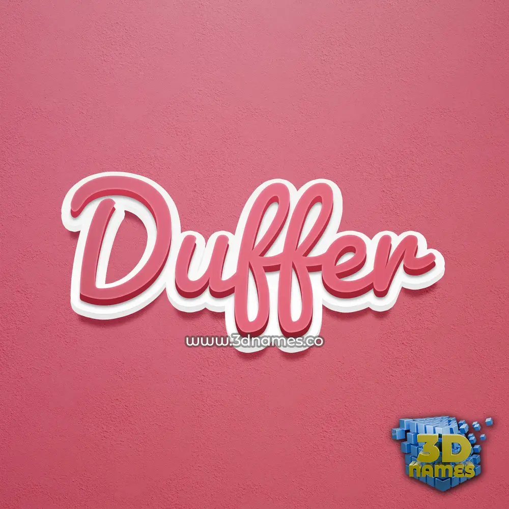 duffer in Red Scribble style - 3D name wallpaper