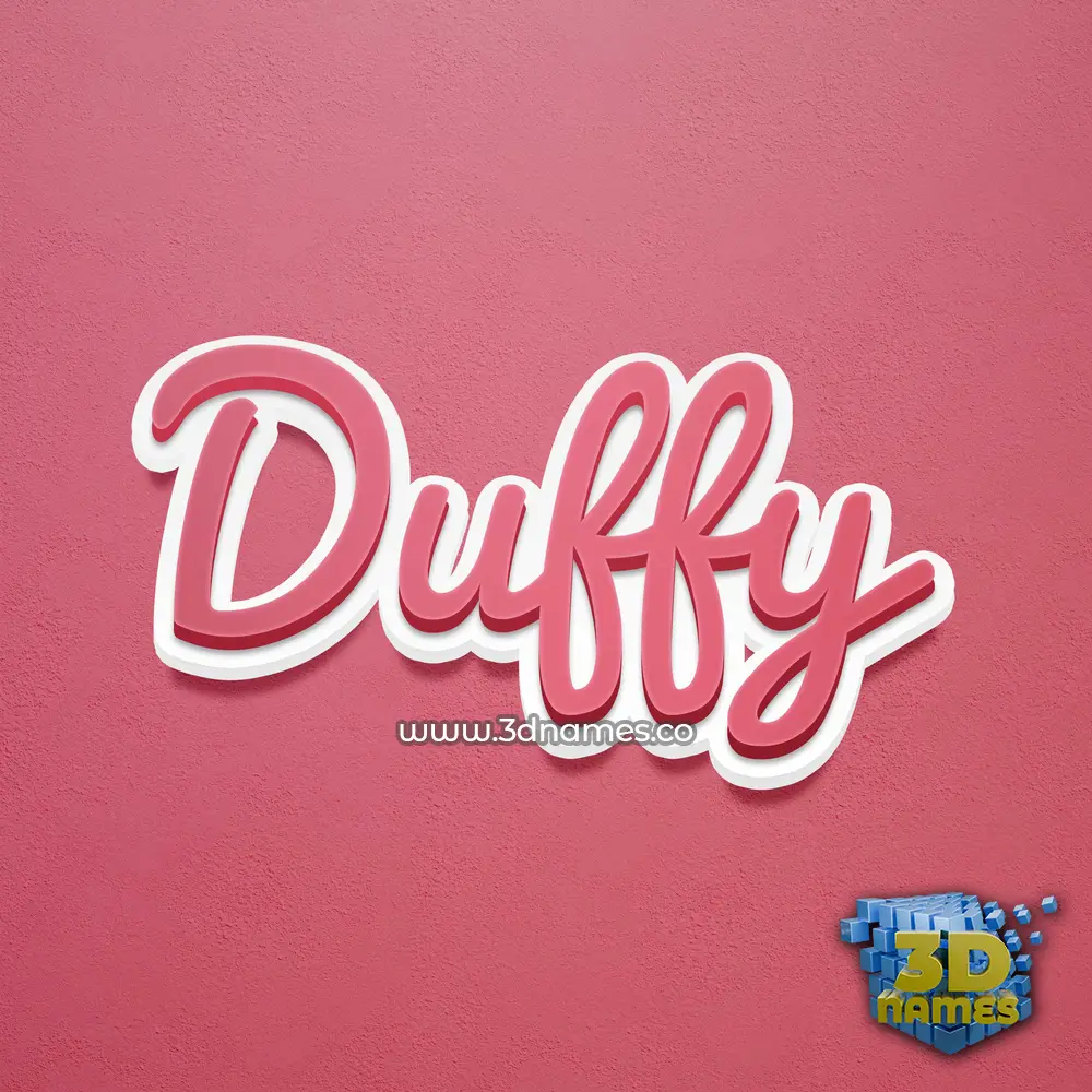 duffy in Red Scribble style - 3D name wallpaper
