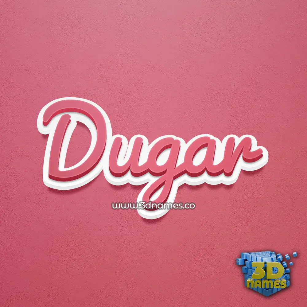 dugar in Red Scribble style - 3D name wallpaper