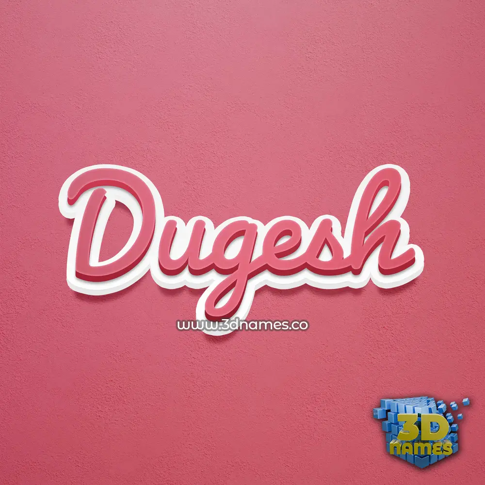 dugesh in Red Scribble style - 3D name wallpaper