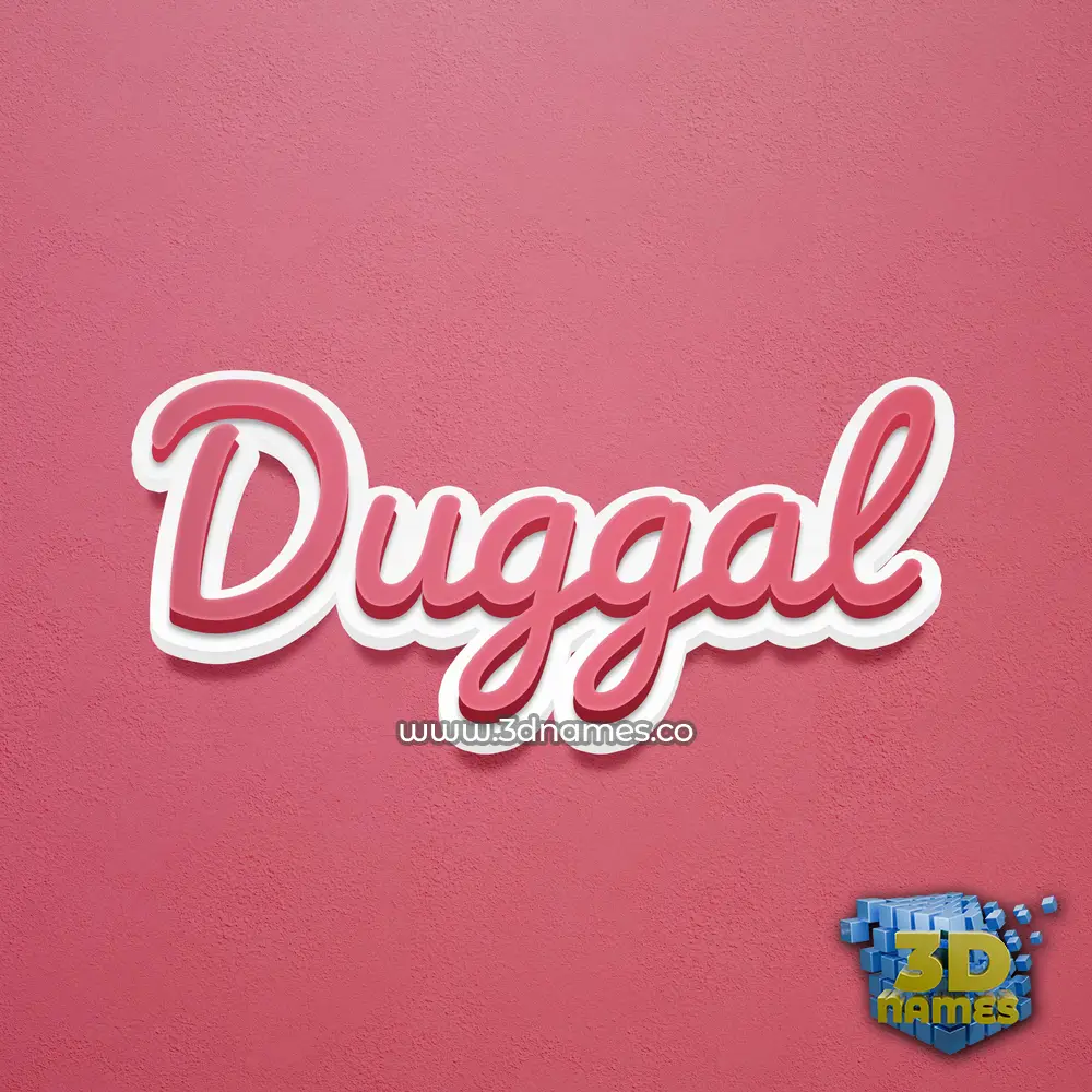 duggal in Red Scribble style - 3D name wallpaper