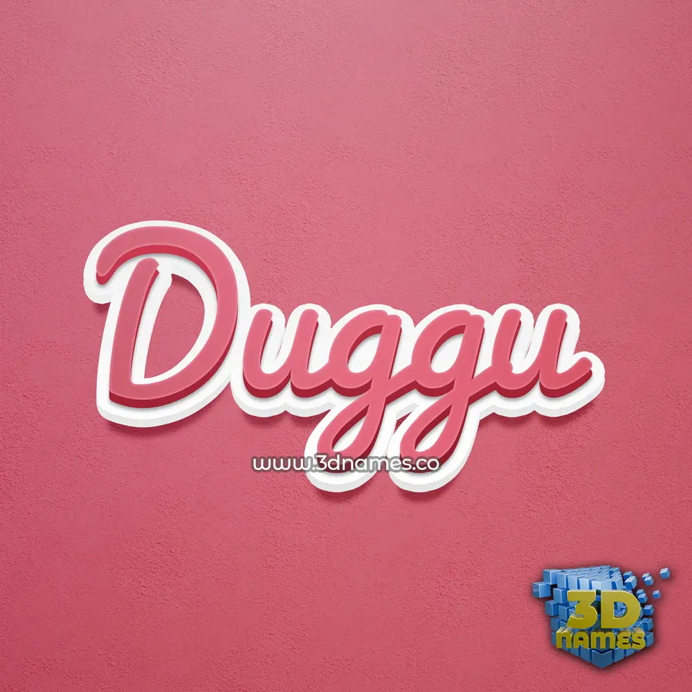 duggu in Red Scribble style - 3D name wallpaper