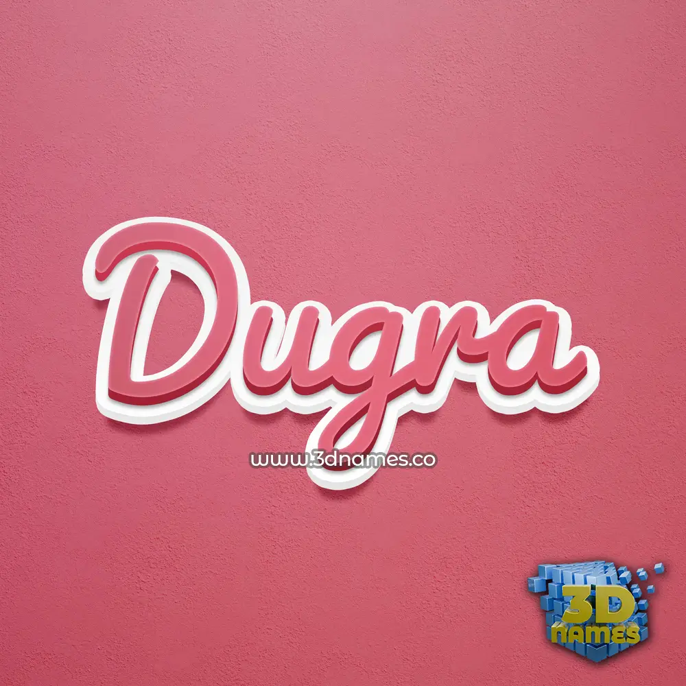dugra in Red Scribble style - 3D name wallpaper