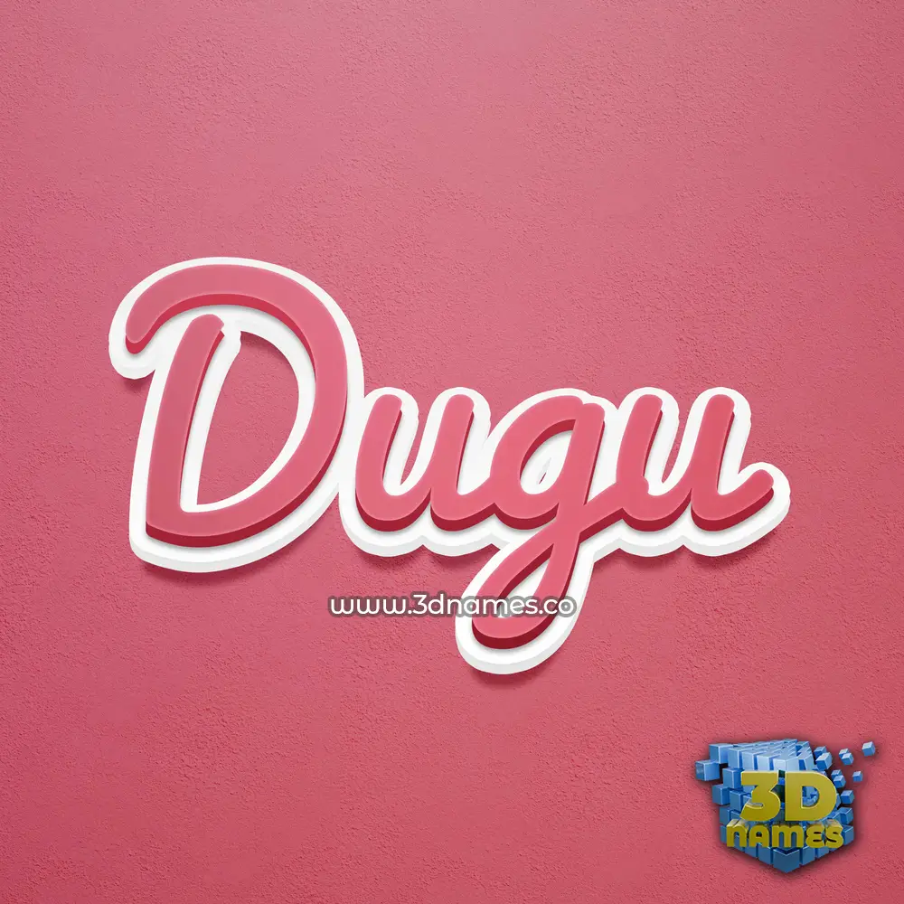 dugu in Red Scribble style - 3D name wallpaper