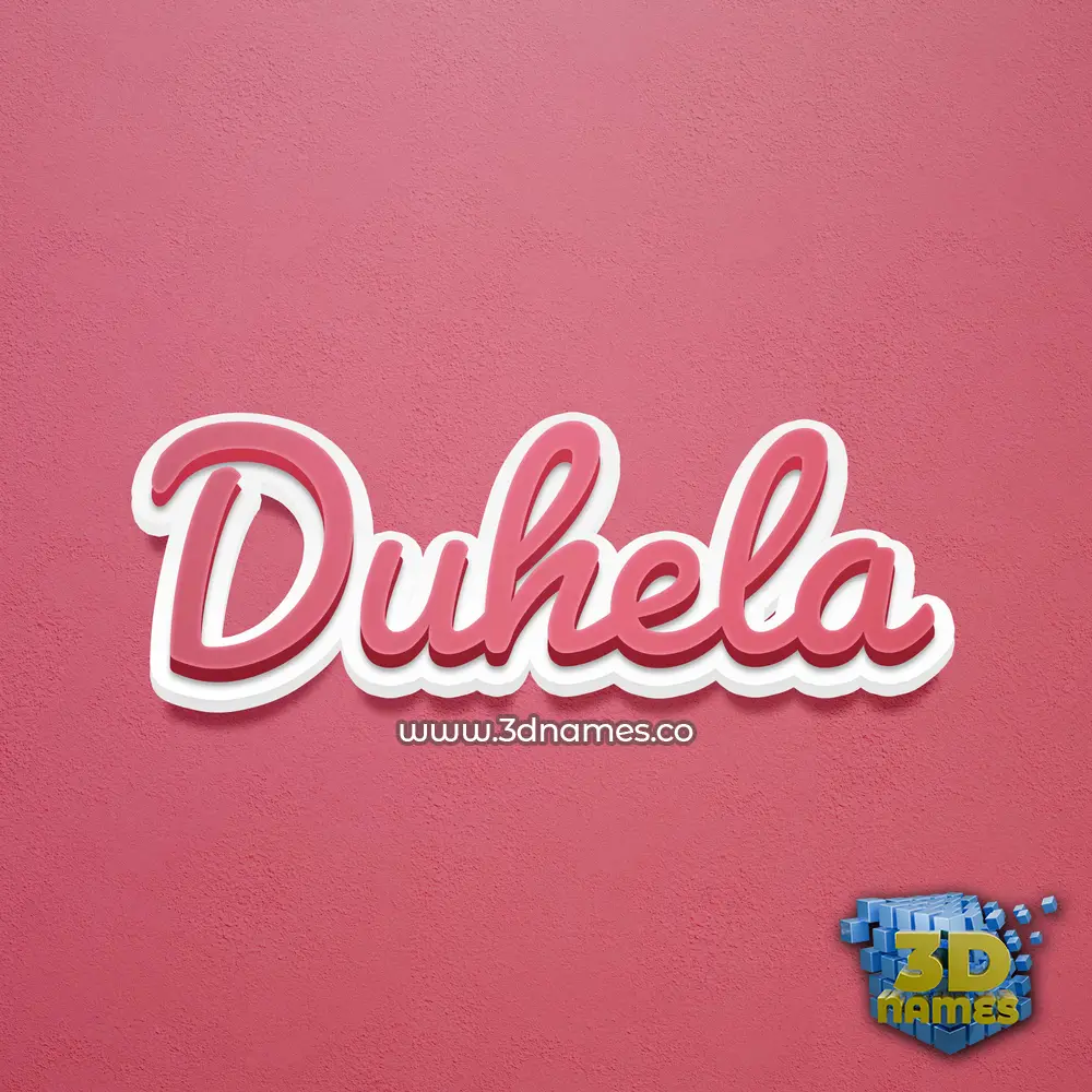 duhela in Red Scribble style - 3D name wallpaper