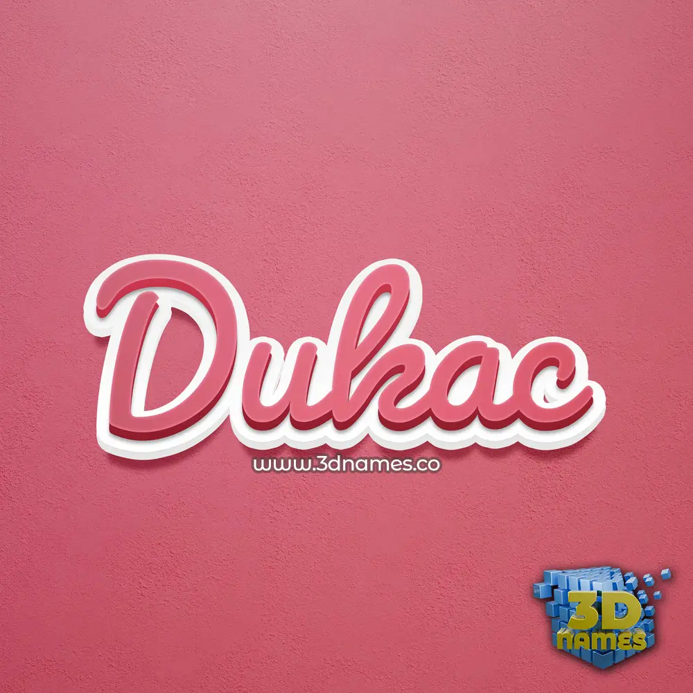 dukac in Red Scribble style - 3D name wallpaper