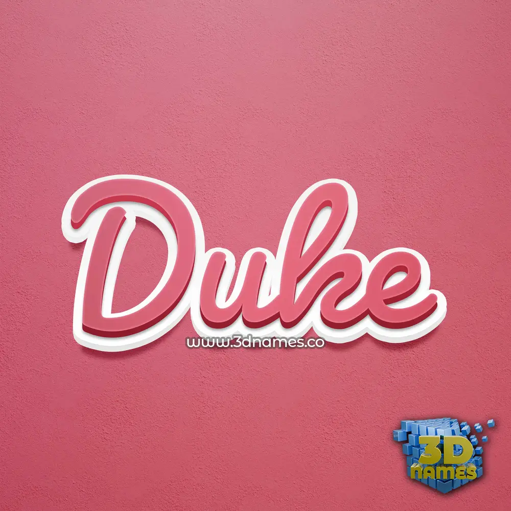 duke in Red Scribble style - 3D name wallpaper