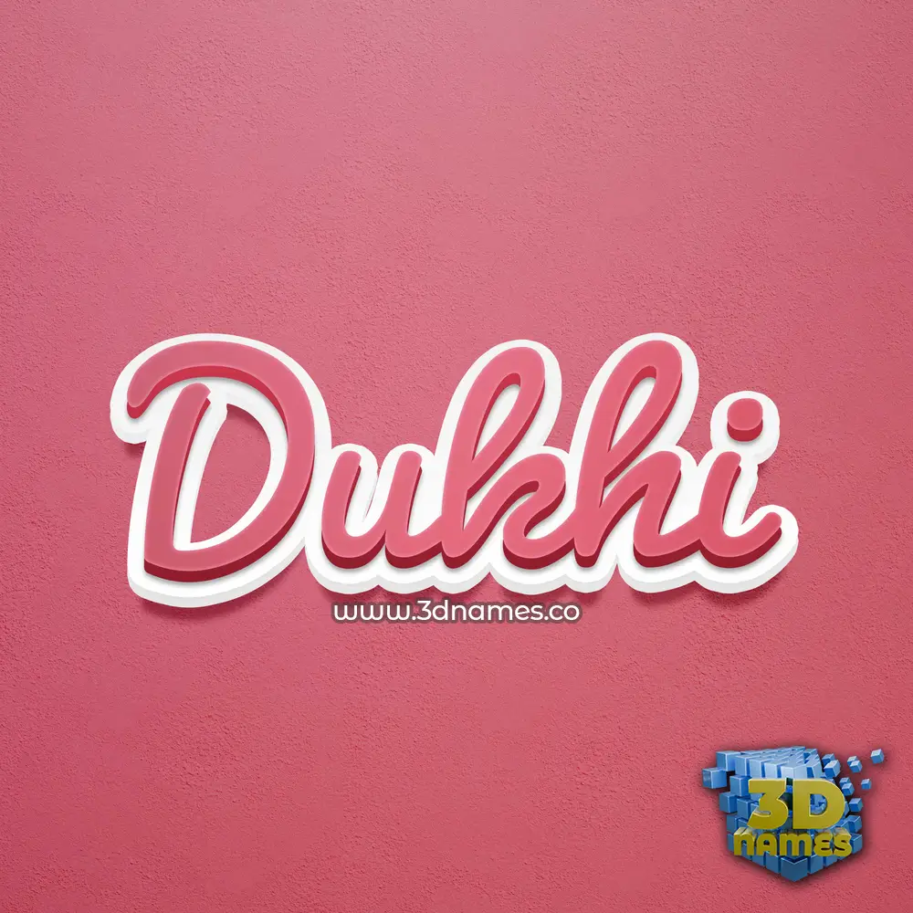 dukhi in Red Scribble style - 3D name wallpaper