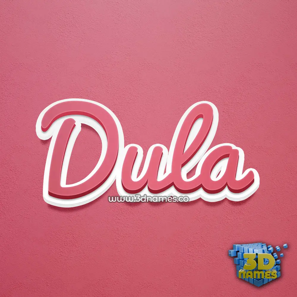 dula in Red Scribble style - 3D name wallpaper