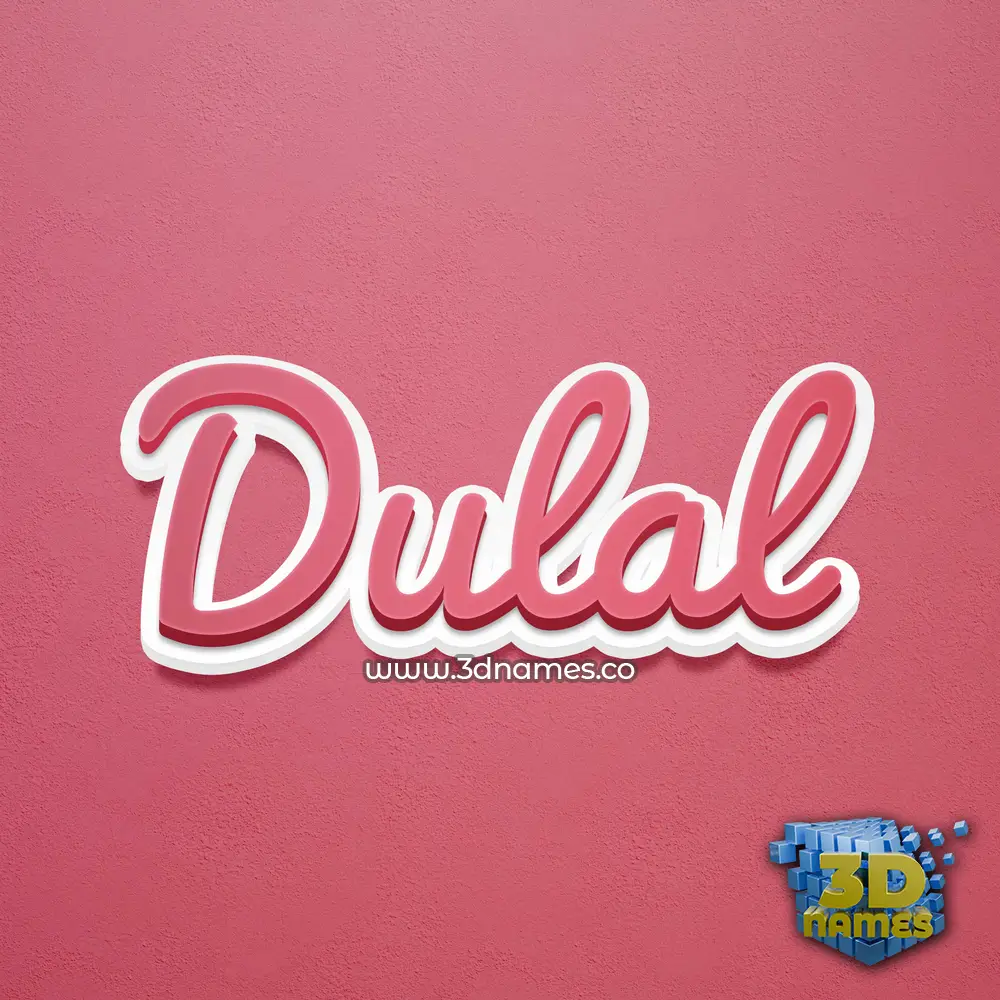 dulal in Red Scribble style - 3D name wallpaper