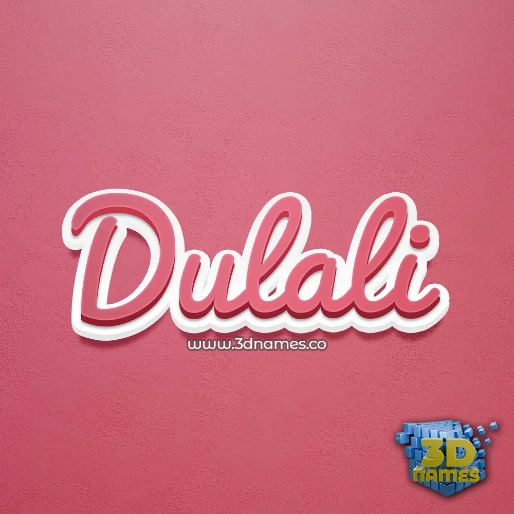 dulali in Red Scribble style - 3D name wallpaper