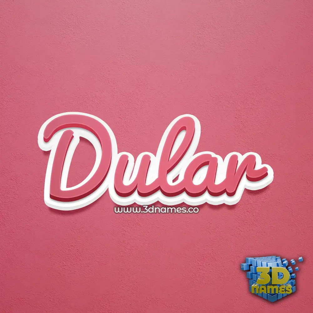 dular in Red Scribble style - 3D name wallpaper