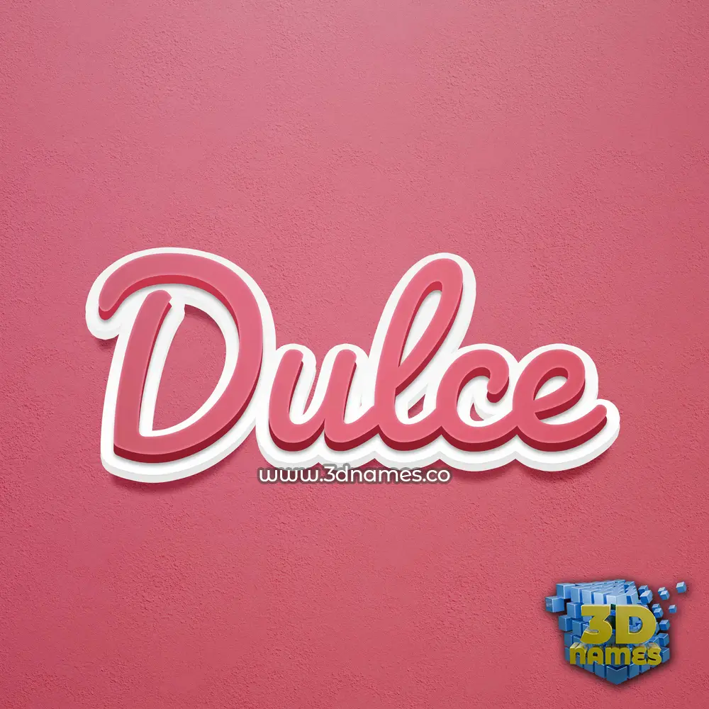 dulce in Red Scribble style - 3D name wallpaper