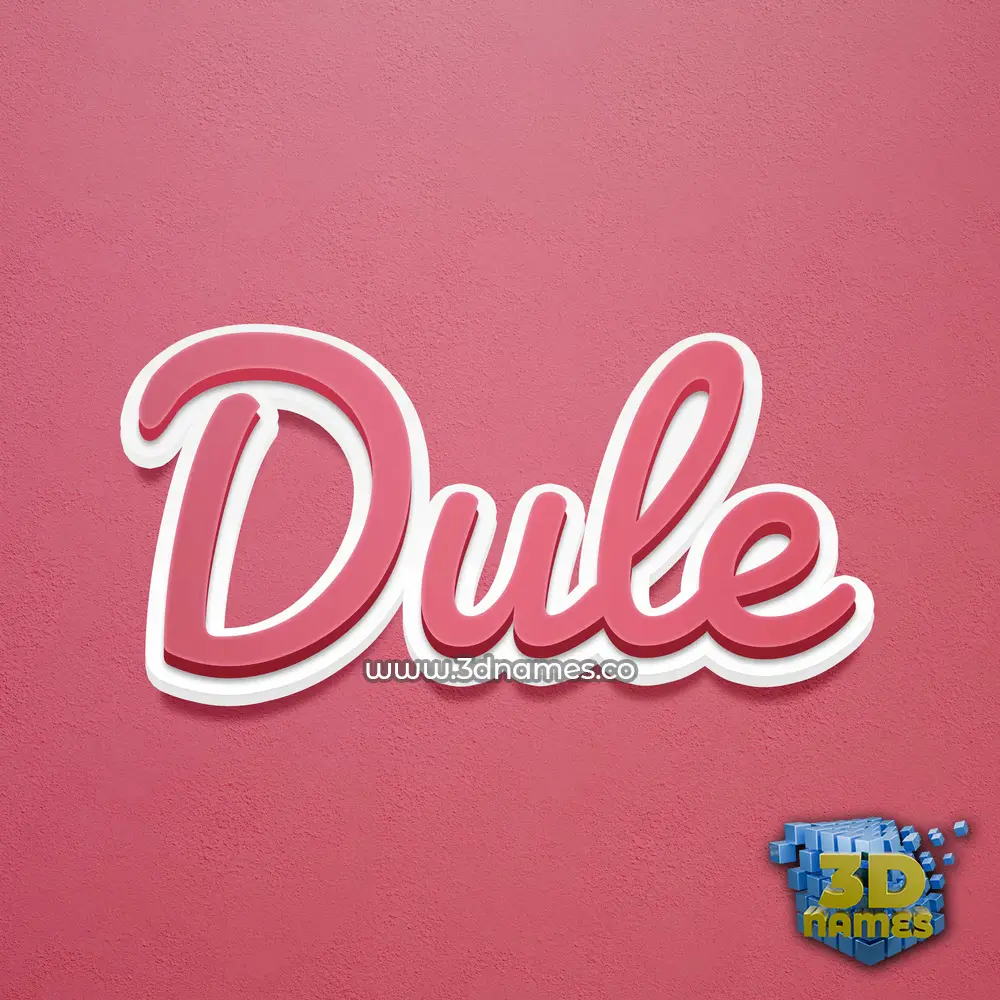 dule in Red Scribble style - 3D name wallpaper