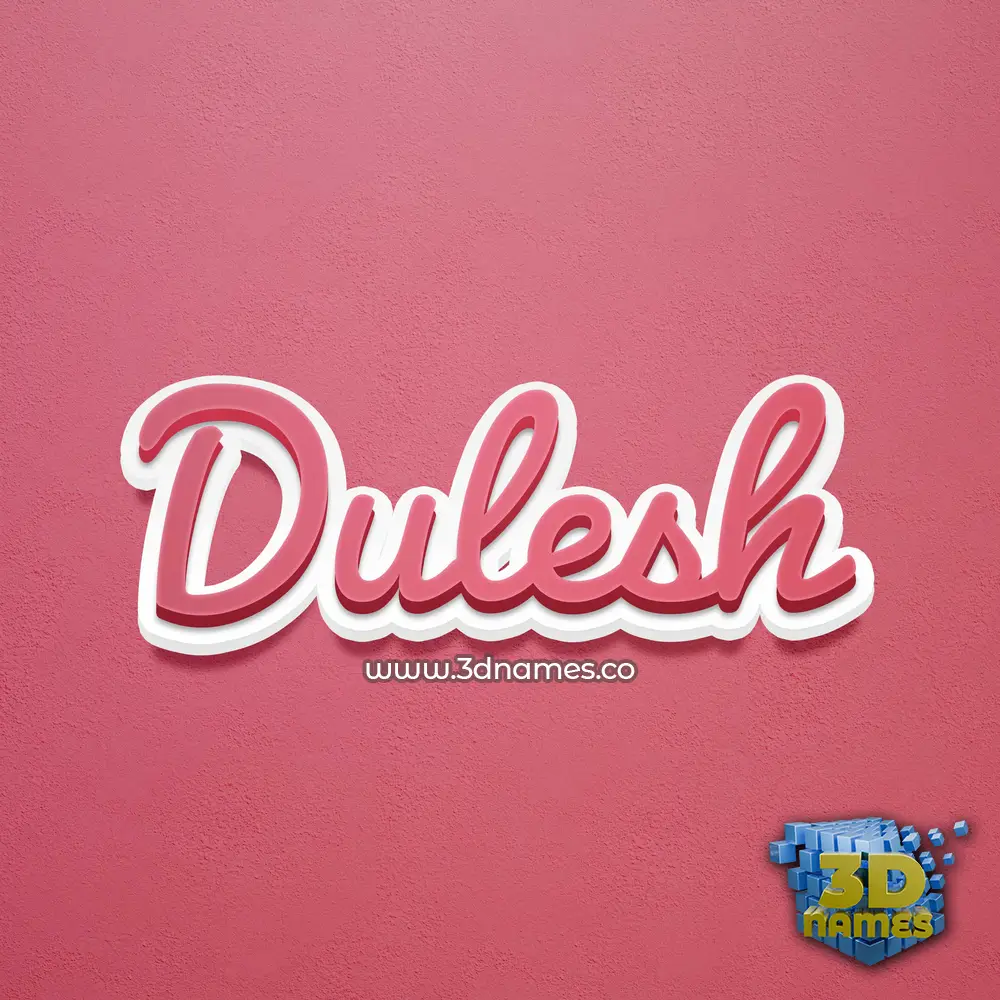 dulesh in Red Scribble style - 3D name wallpaper