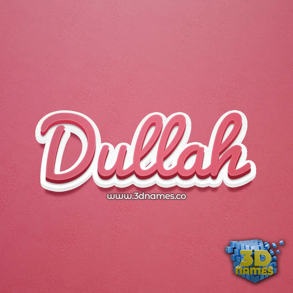 dullah in Red Scribble style - 3D name wallpaper