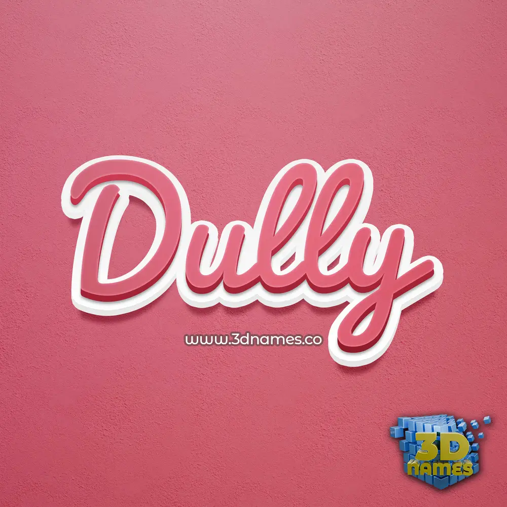 dully in Red Scribble style - 3D name wallpaper