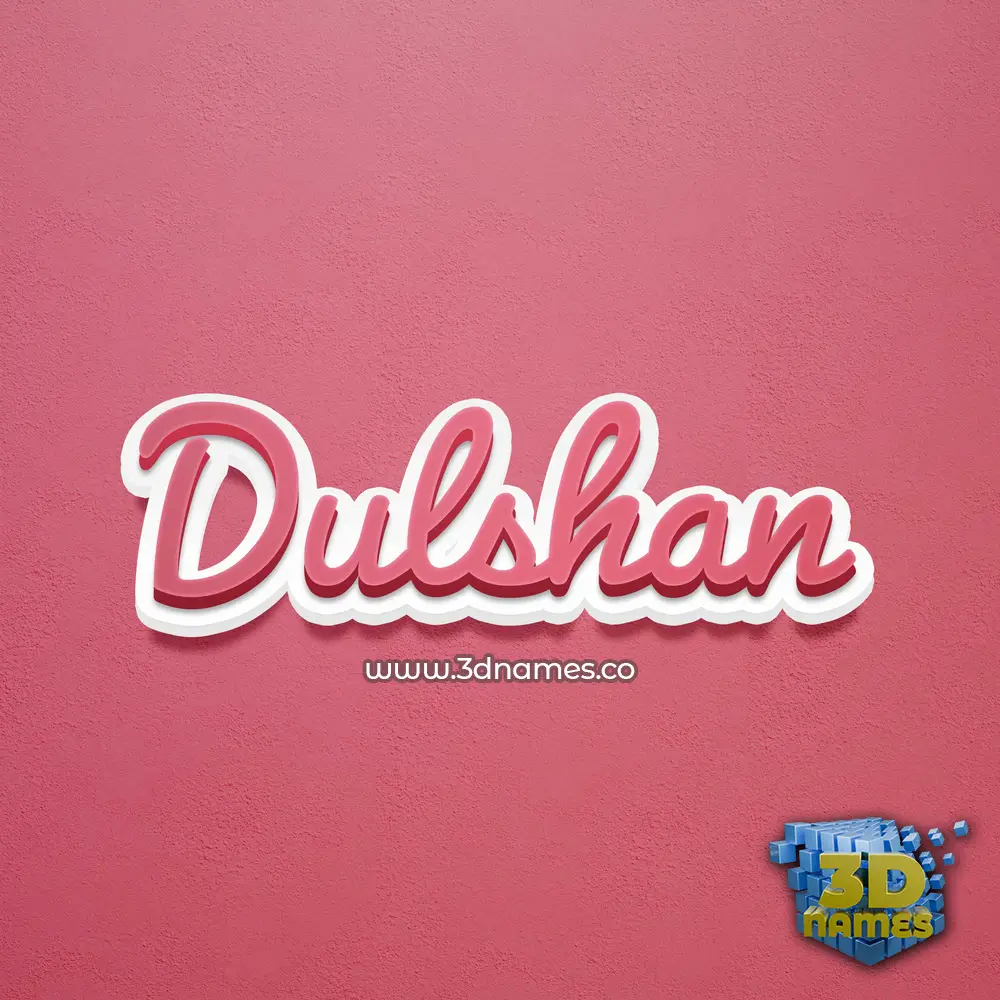 dulshan in Red Scribble style - 3D name wallpaper