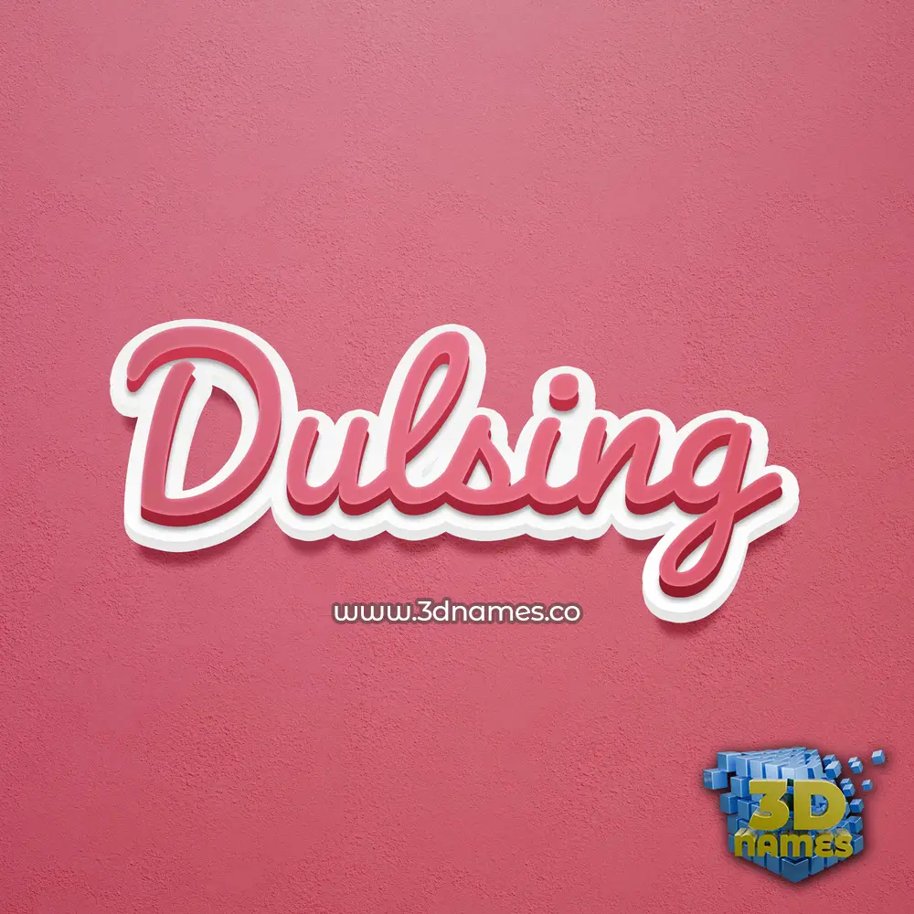 dulsing in Red Scribble style - 3D name wallpaper