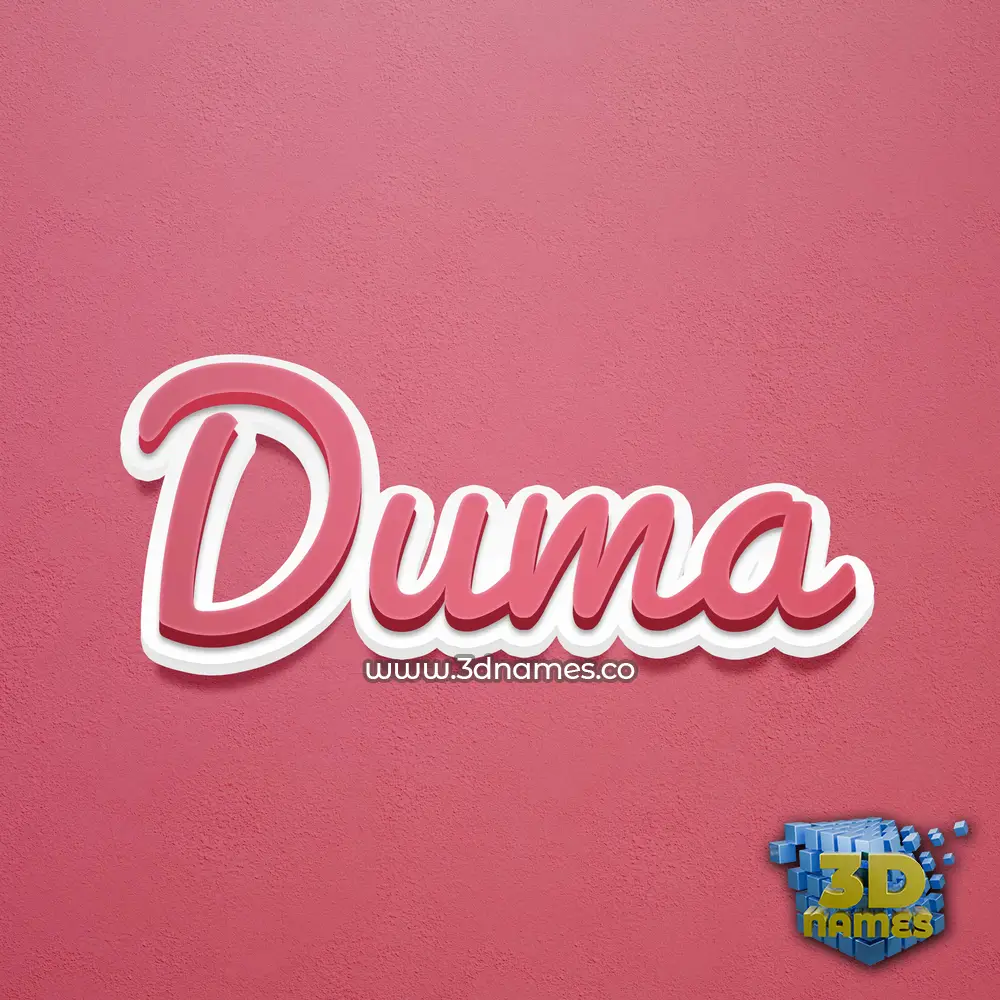 duma in Red Scribble style - 3D name wallpaper