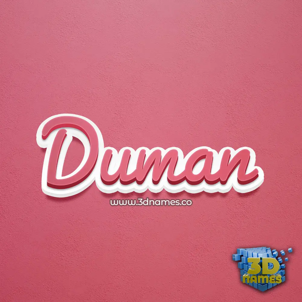 duman in Red Scribble style - 3D name wallpaper