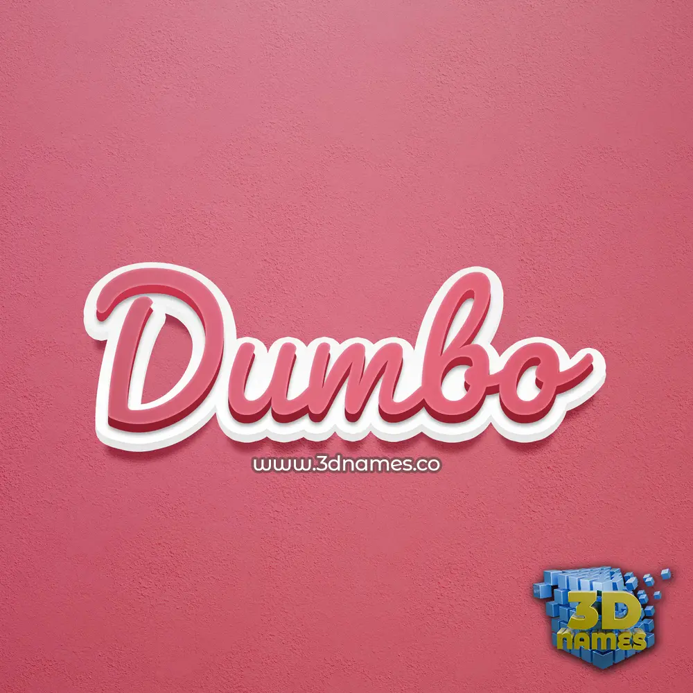 dumbo in Red Scribble style - 3D name wallpaper