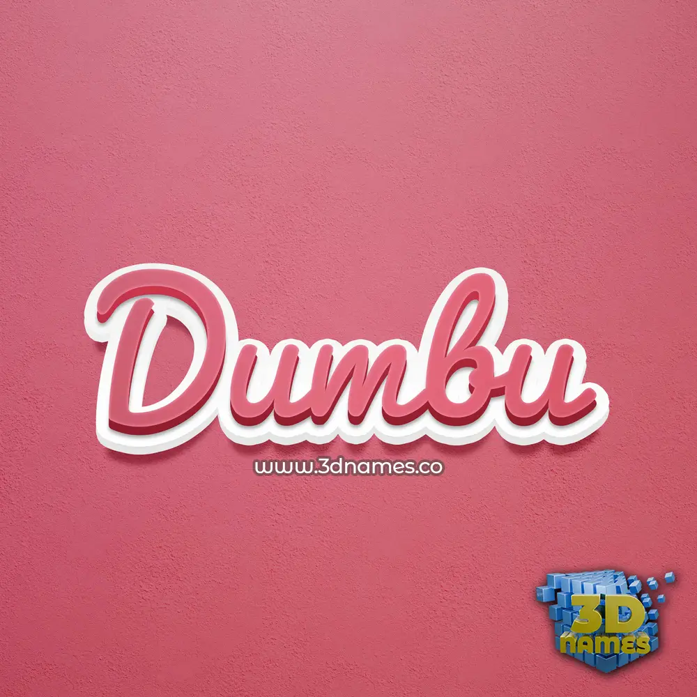 dumbu in Red Scribble style - 3D name wallpaper