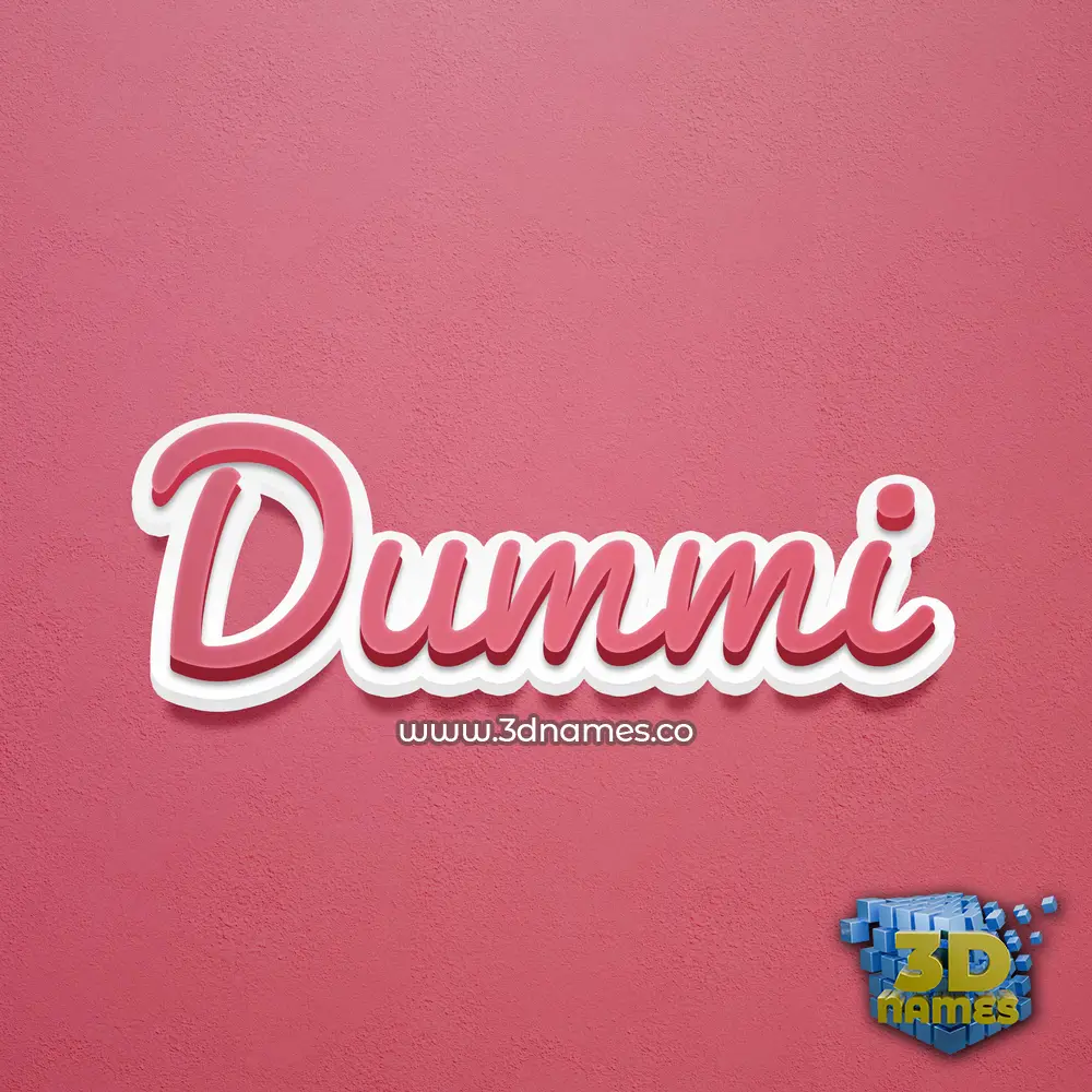 dummi in Red Scribble style - 3D name wallpaper
