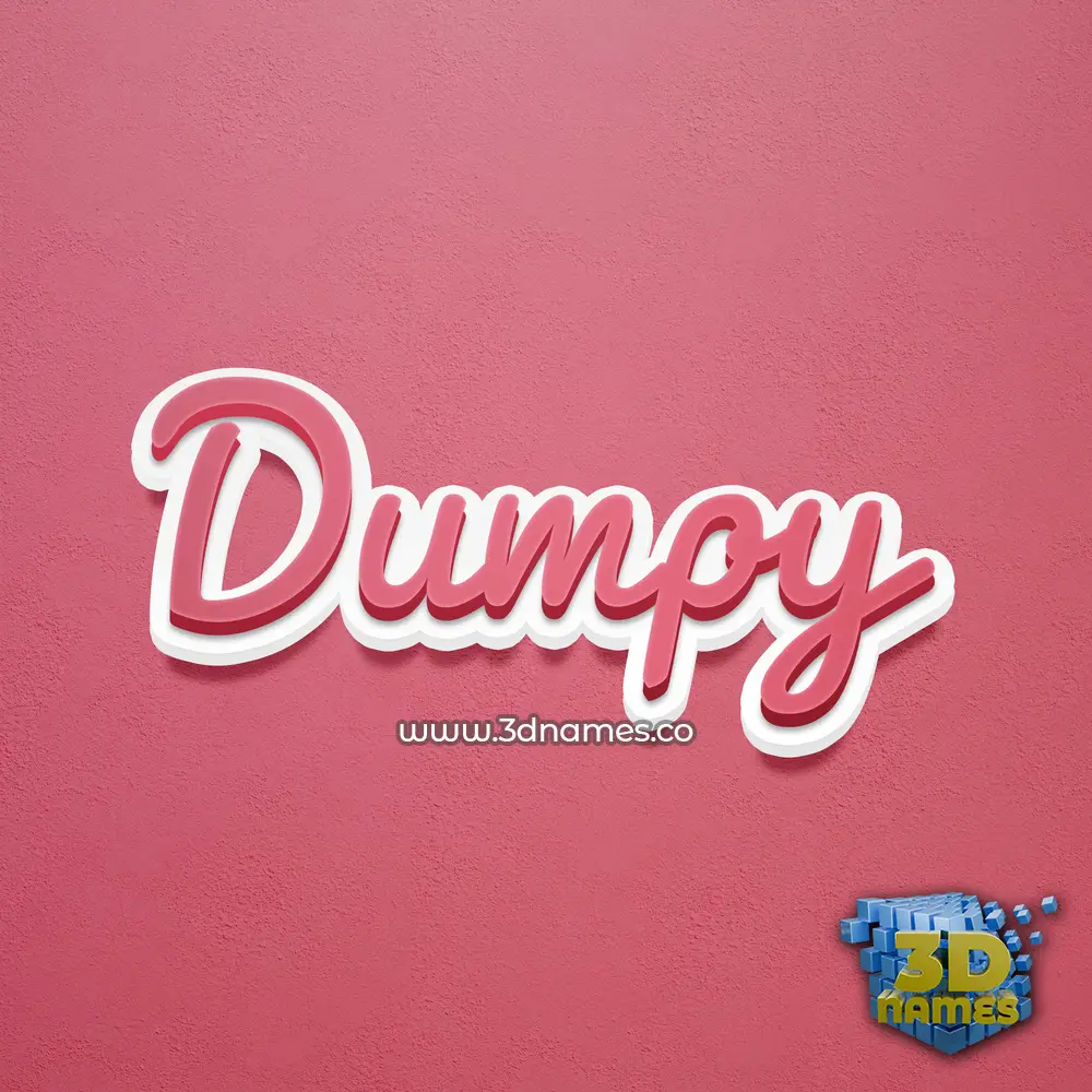 dumpy in Red Scribble style - 3D name wallpaper