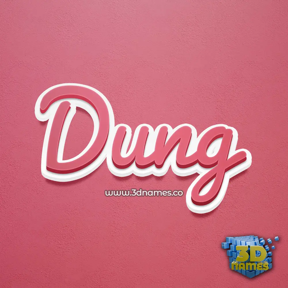 dung in Red Scribble style - 3D name wallpaper