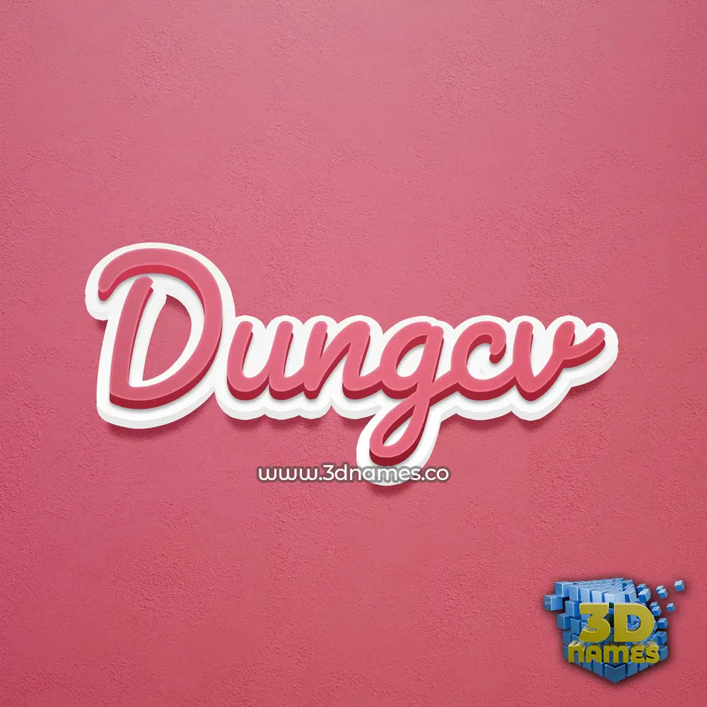 dungcv in Red Scribble style - 3D name wallpaper