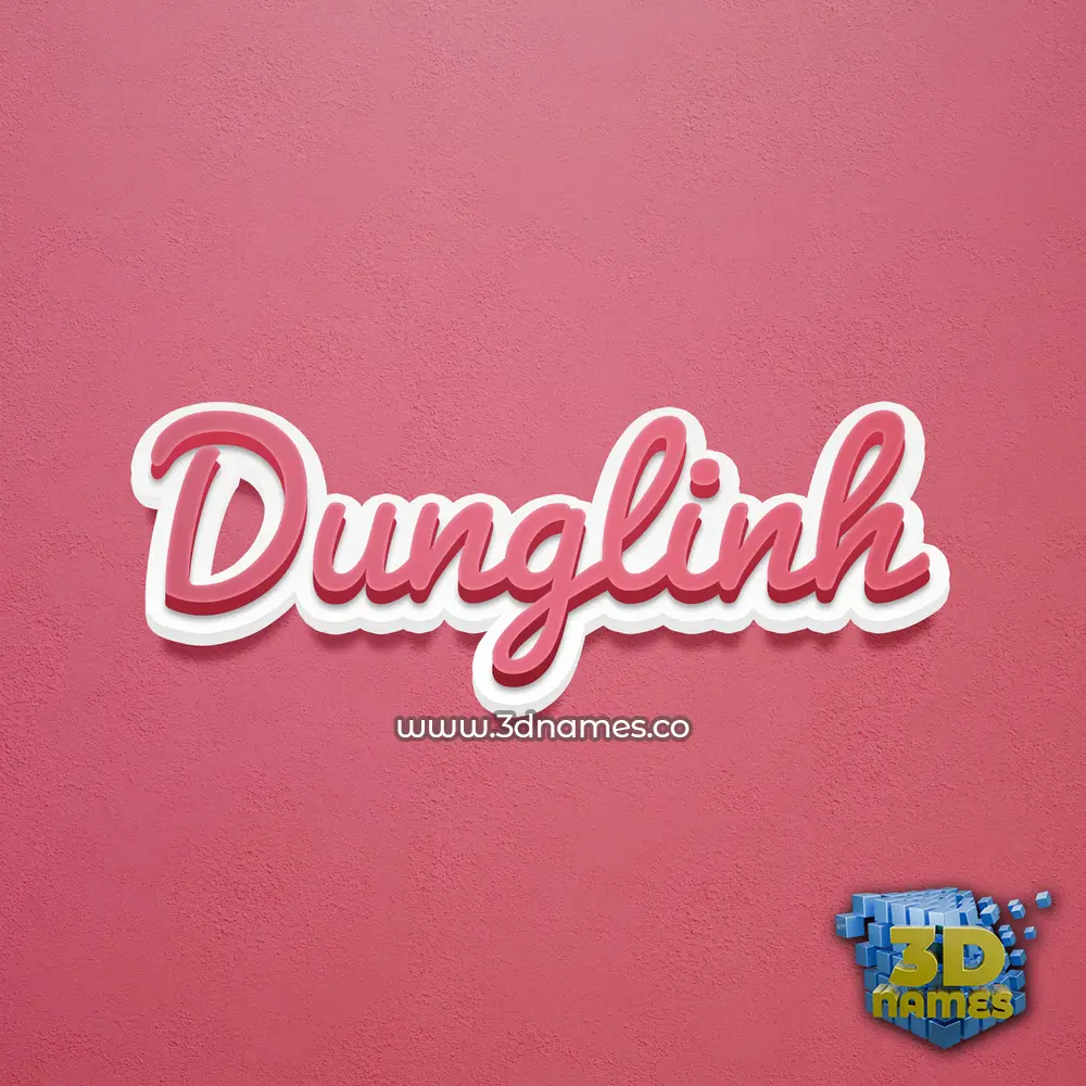 dunglinh in Red Scribble style - 3D name wallpaper