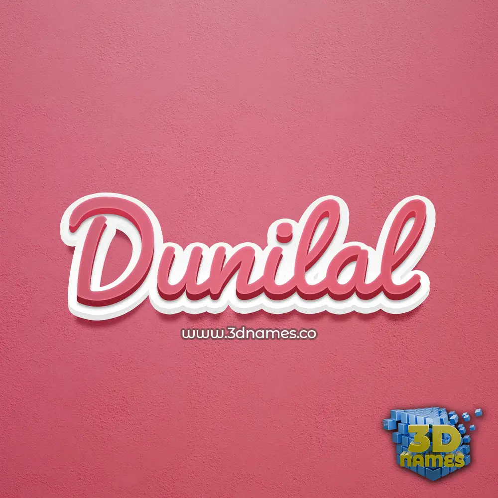dunilal in Red Scribble style - 3D name wallpaper