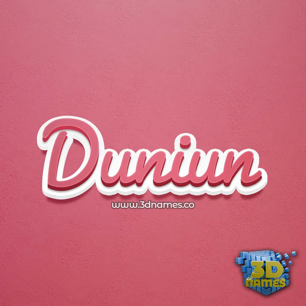duniun in Red Scribble style - 3D name wallpaper