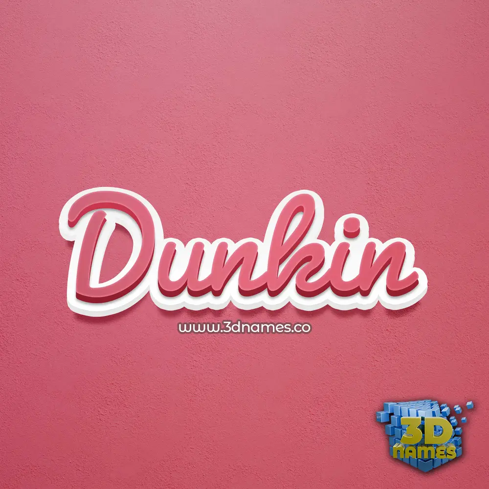 dunkin in Red Scribble style - 3D name wallpaper