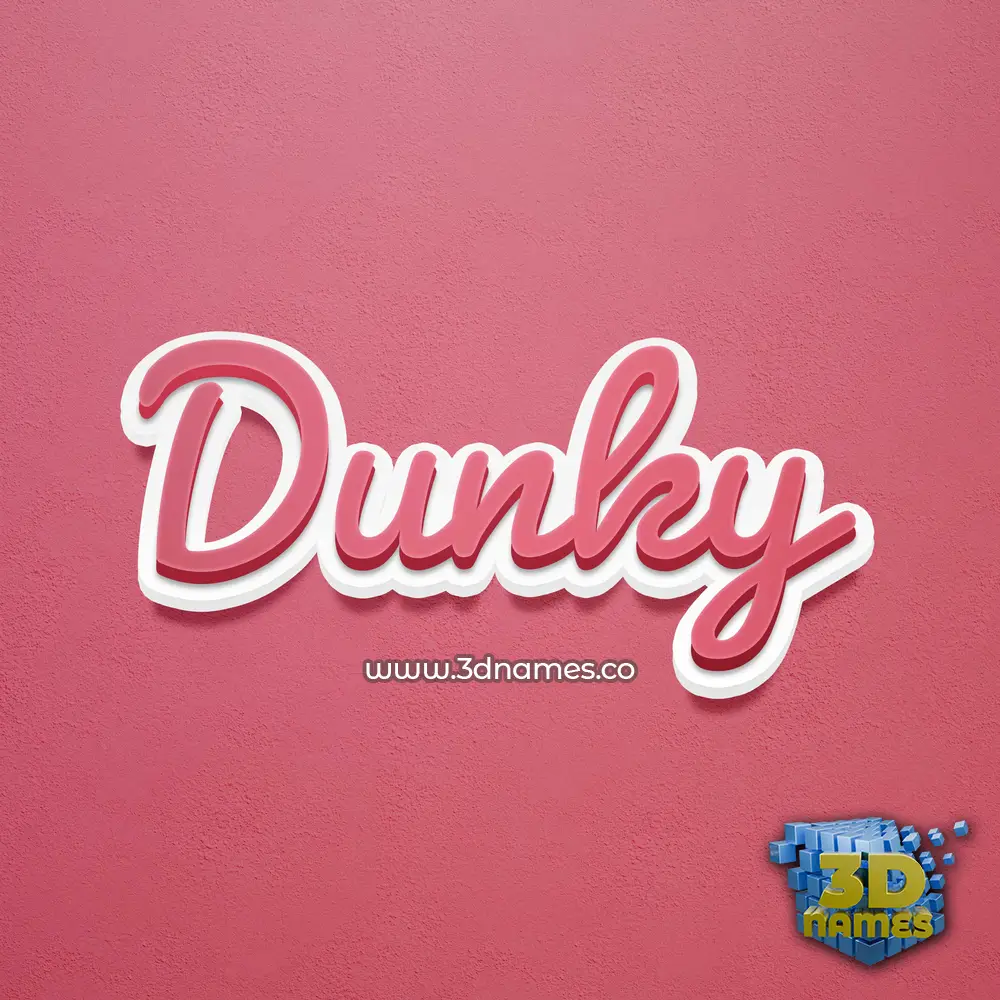 dunky in Red Scribble style - 3D name wallpaper