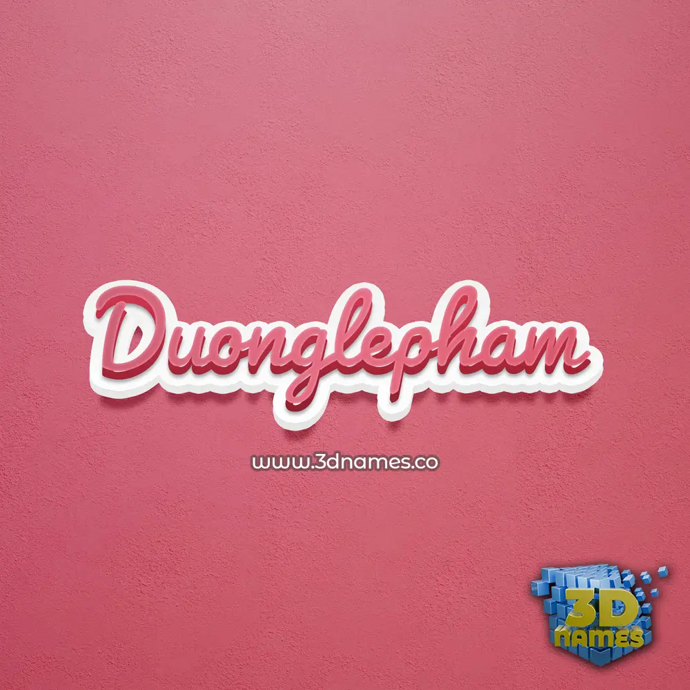 duonglepham in Red Scribble style - 3D name wallpaper