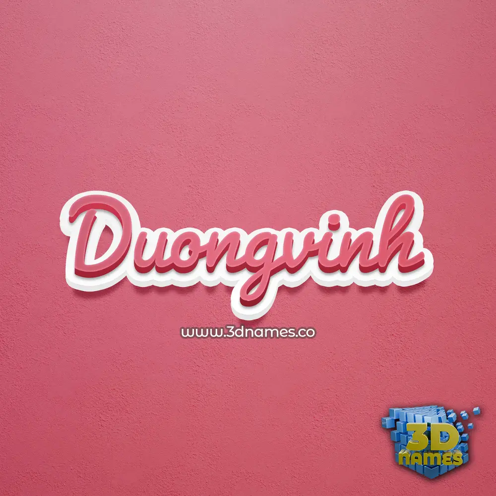 duongvinh in Red Scribble style - 3D name wallpaper