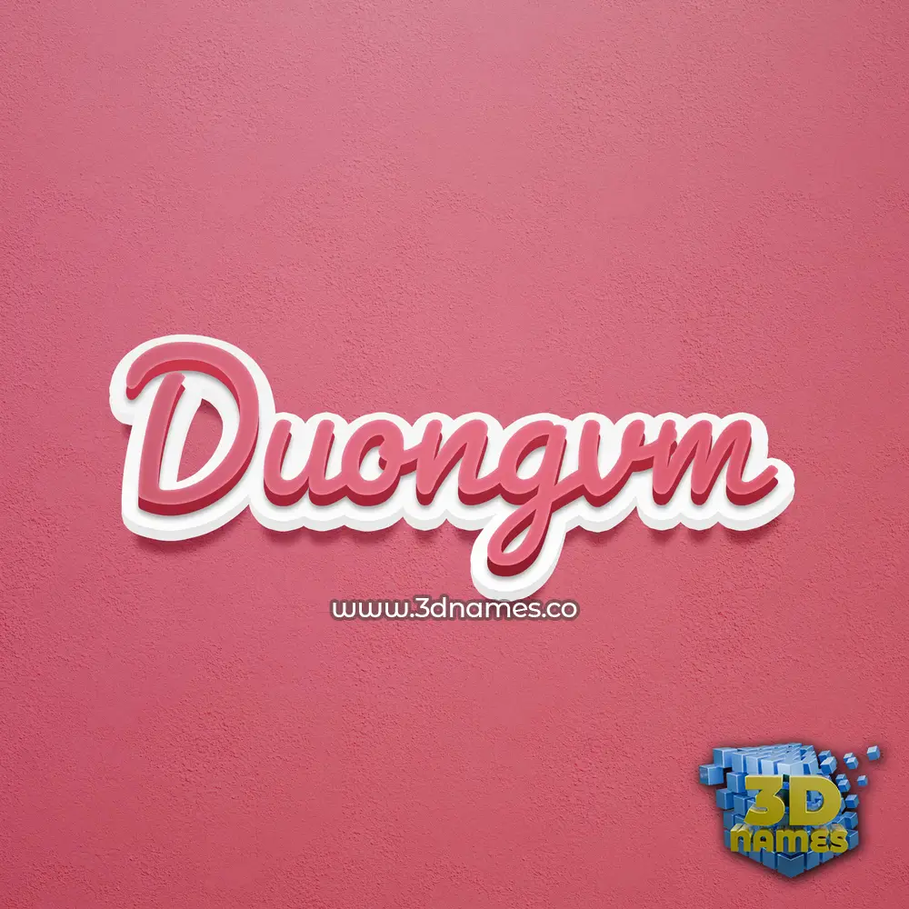 duongvm in Red Scribble style - 3D name wallpaper