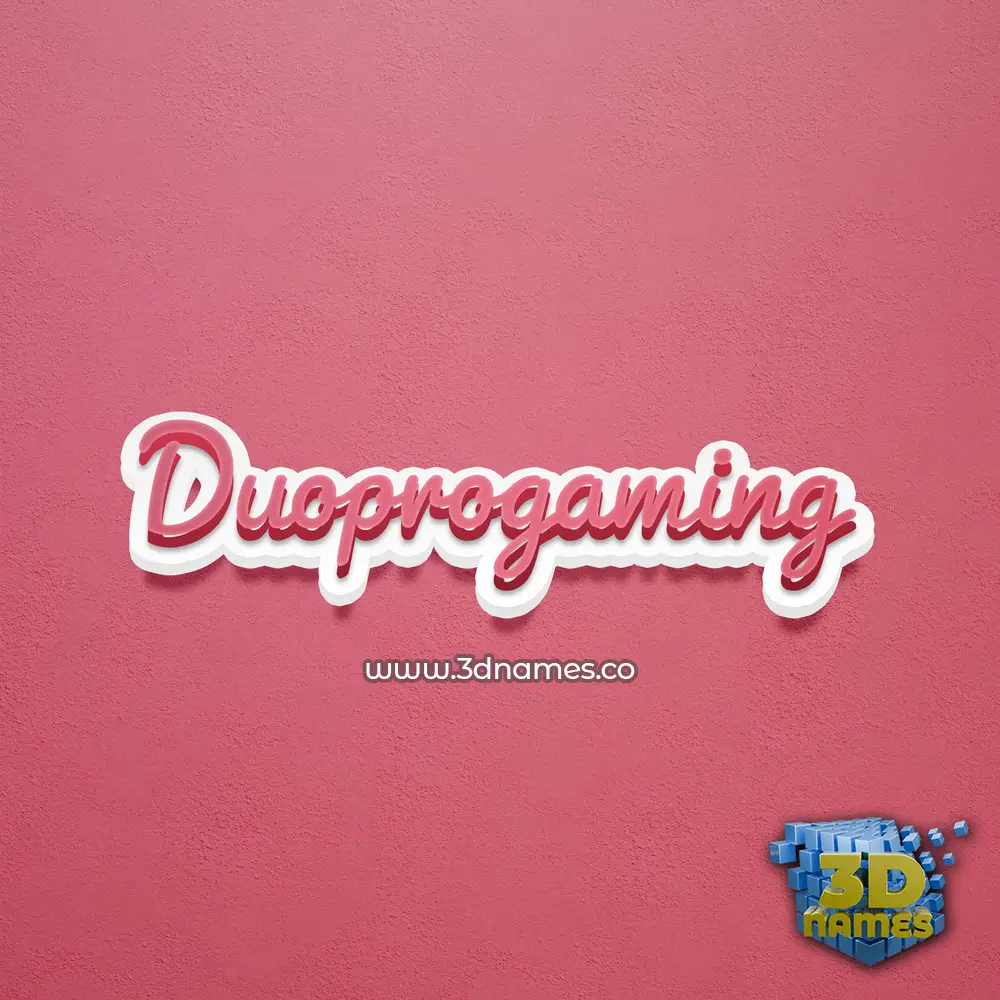 duoprogaming in Red Scribble style - 3D name wallpaper