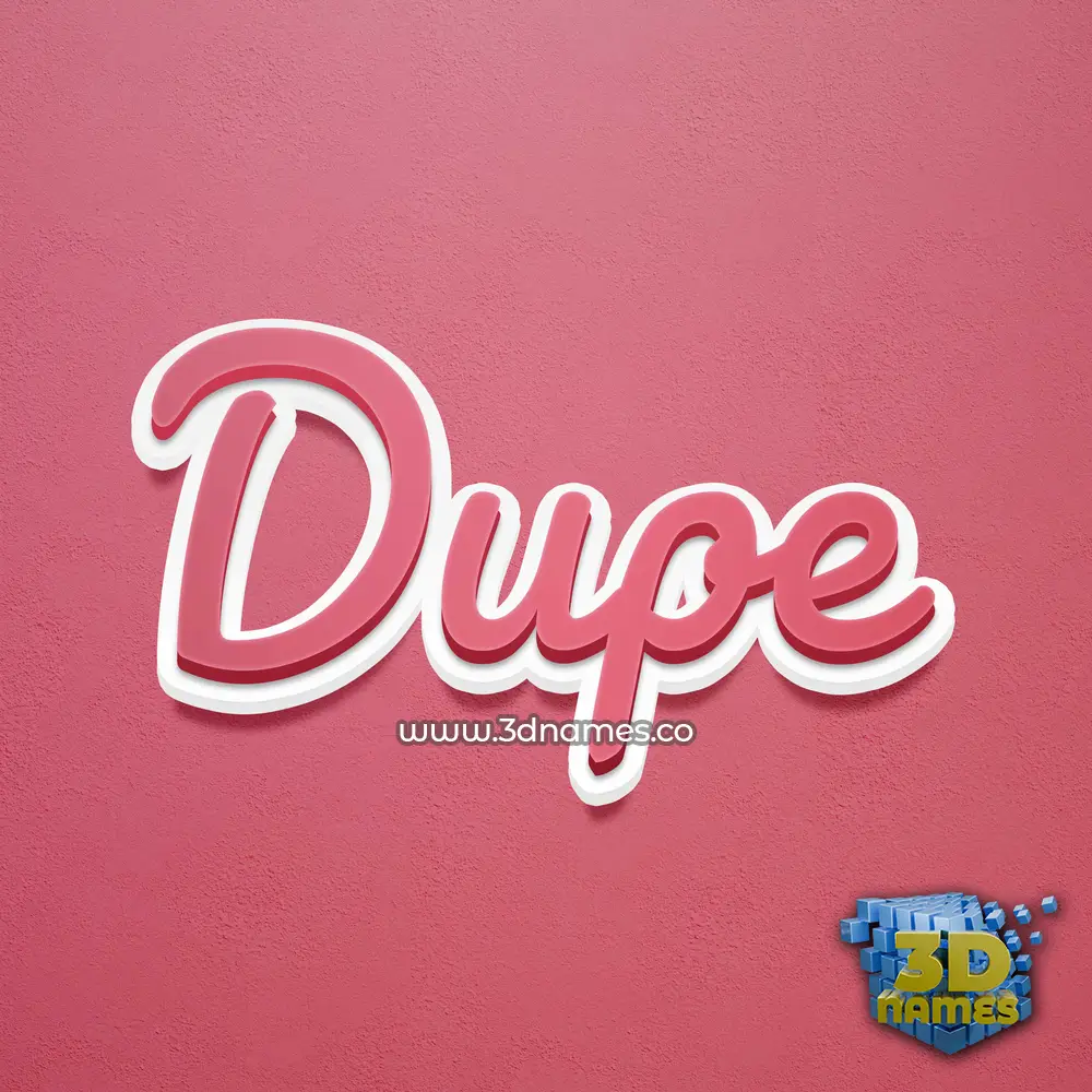 dupe in Red Scribble style - 3D name wallpaper