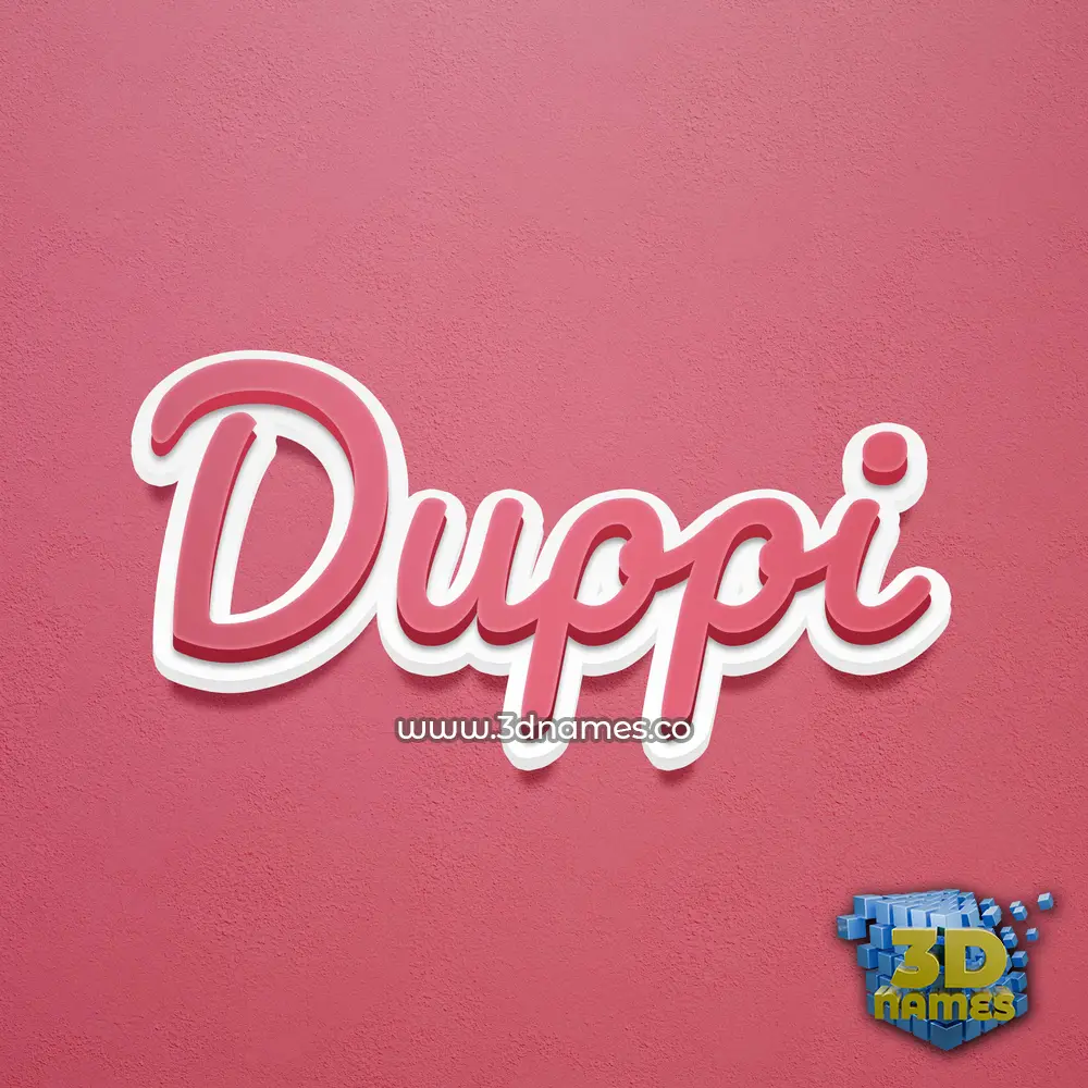 duppi in Red Scribble style - 3D name wallpaper