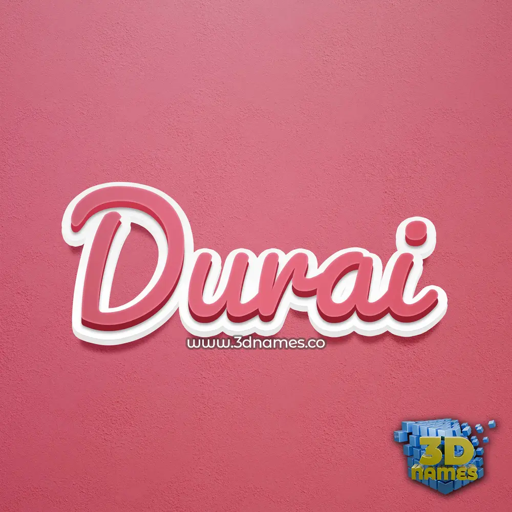 durai in Red Scribble style - 3D name wallpaper