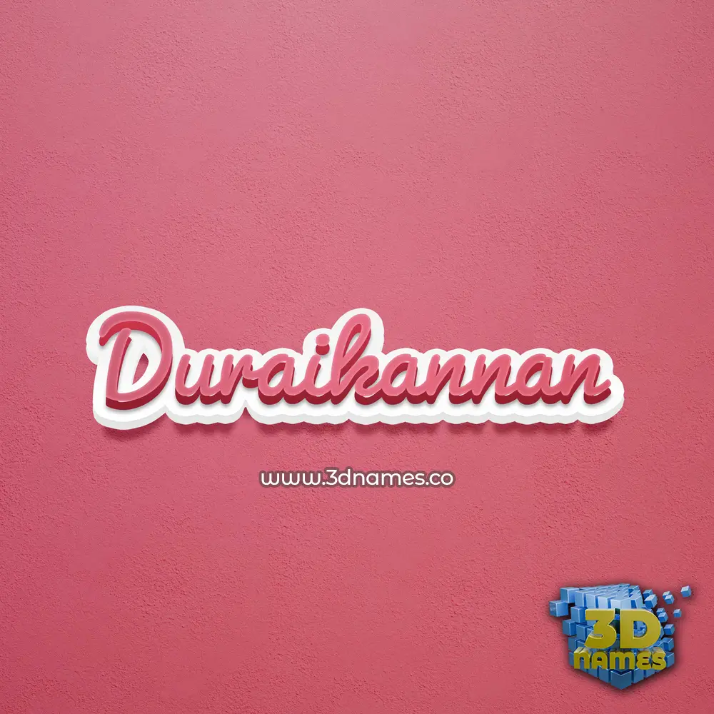 duraikannan in Red Scribble style - 3D name wallpaper